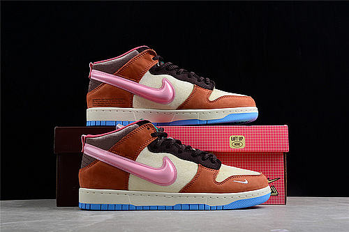 SOCIAL STATUS X SB DUNK MID CHOCOLATE MILK CANVAS/MID SOFT PINK/BURNT BROWN DJ1173-700 - 1