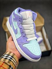 Air Jordan 1 Mid Purple Aqua (GS)  554725-500 - 4