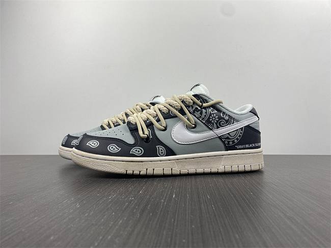 Nike Dunk Low RETRO Deconstructed VIDE Style Distressed Leather High Street Low Top Retro Cashew Deconstructed Gray Beige DD1503-109 - 1