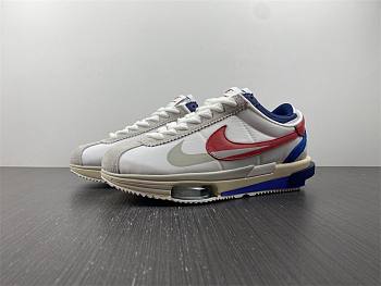 Nike Sacai x Nk Zoom Cortez 4.0 New Deconstructed White Red Blue DQ0581-10