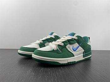 Nike Dunk Low Disrupt2 White and Green Double Hook Deconstructed Sneakers  DH4402-001