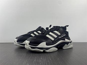 Adi + Paris Balenciaga joint 1.0 low eight-layer combination black and white gray 001