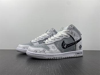 Nike SB Dunk High off-white high-top two-dimensional video game CZ8149-101