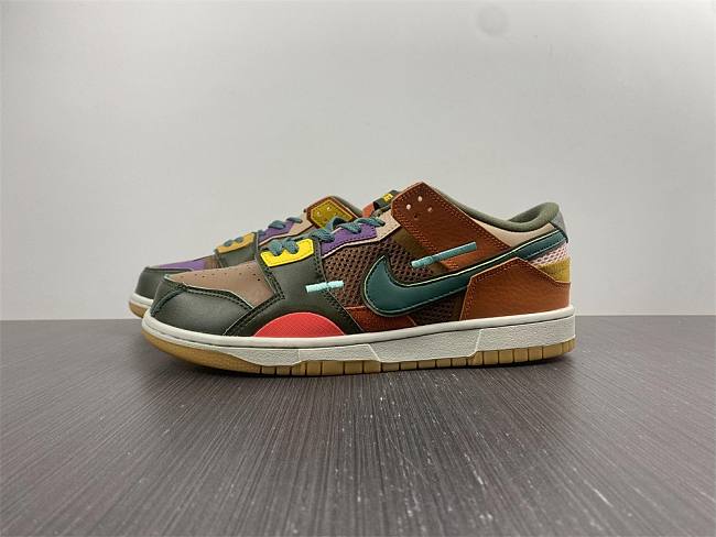 Nike Dunk Low Scrap Color Stitching Stitching Strange Brown Green Sea Glass DB0500-200 - 1