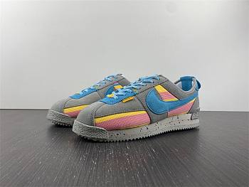 Nike New Union x Nk Cortez 50th Anniversary Forrest Gump Retro Splicing Co-branded Grey Jade Pink Yellow DR1413-002