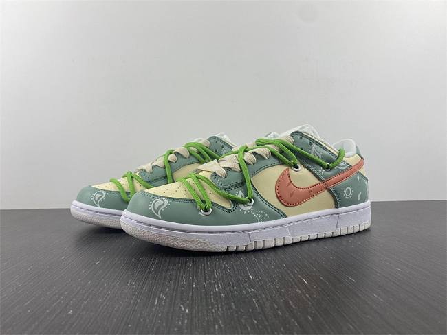 Nike Dunk Low Panda Prank Structure Green Pink Strawberry Cashew Flower DH9765-100  - 1