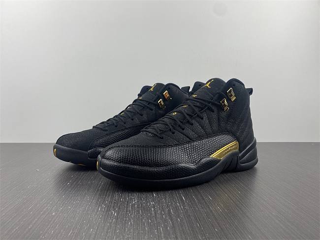 Air Jordan 12 Black Taxi New Black Gold Correct Material CT8013-071 - 1