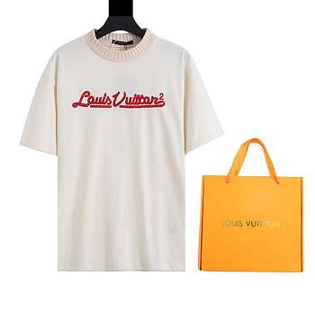 1V 2022 new woolen rib red letter embroidery turtleneck short sleeves GB00100 