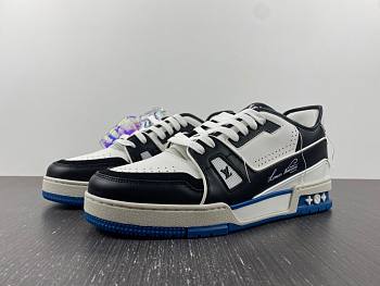 LOUIS VUITTON Louis Vuitton LV letter TRAINER SNAKER white black blue 51BCOLORE