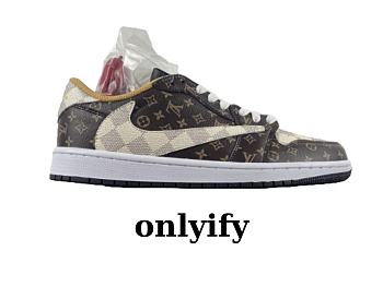 Jordan 1 Generation Air Jordan 1 Low Joe 1 LV Brown Barb Low Top Joint Real Standard R Item No. DM7866-216