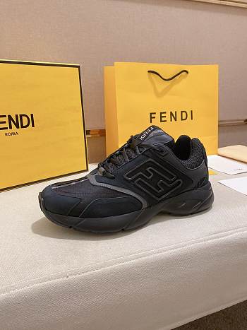 Fendi Faster Trainers Black nubuck leather low-tops 7E1555AKX6F1ICG