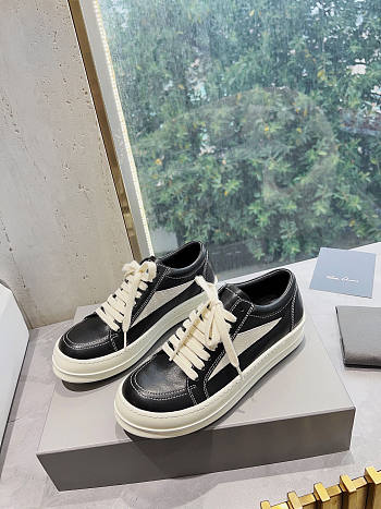 Rick Owens EDFU Vintage Sneaks Leather Black Milk White RP01C5888LPOLVS-911