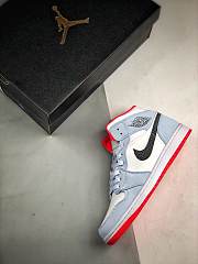Air Jordan 1 Mid Half Blue Polka Dot Swoosh (GS) 555112-400 - 4