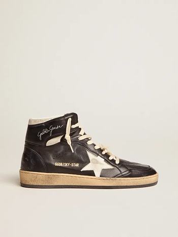 Golden Goose Sky-Star sneakers in black nappa leather with white nappa-leather star