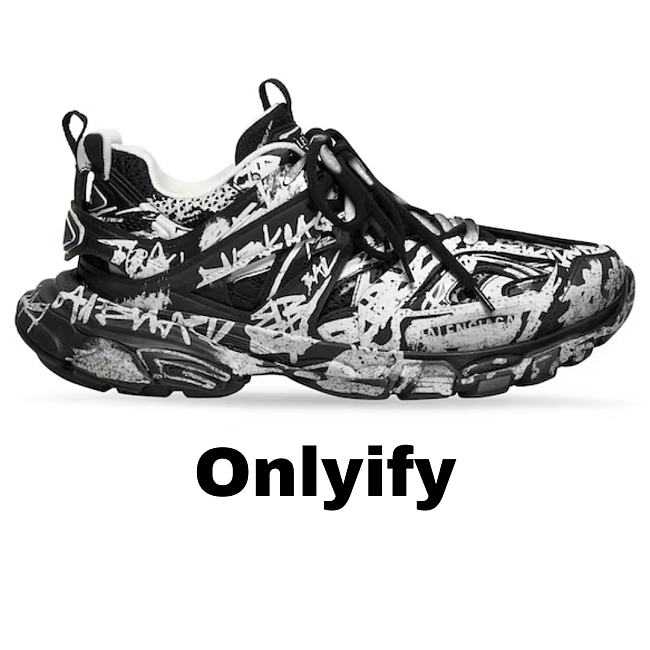  Balenciaga Track Graffiti Black White  542023W3RRA1090 - 1