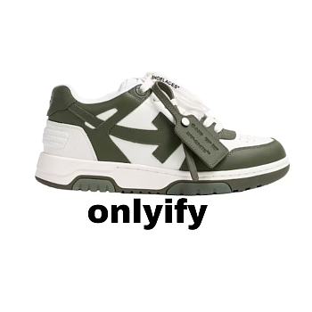  OFF-WHITE Out Of Office OOO Low Tops White Khaki  OMIA189S23LEA0015901