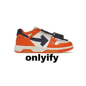  OFF-WHITE Out Of Office OOO Low Tops White Orange Blue OMIA189F21LEA0022045