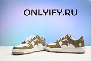 A BATHING APE BAPE STA PATENT LEATHER WHITE KHAKI - 5