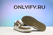 A BATHING APE BAPE STA PATENT LEATHER WHITE KHAKI - 6