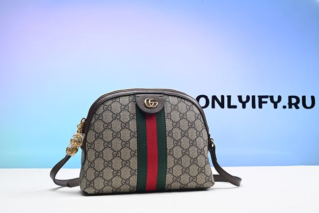 Gucci Ophidia Dome Shoulder Bag GG Coated Canvas Small Brown 499621 001998 D027951478 - 1