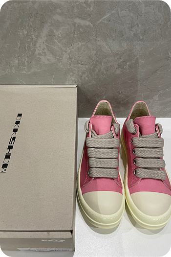 Rick Owens DRKSHDW Low Canvas Sneakers Pink White