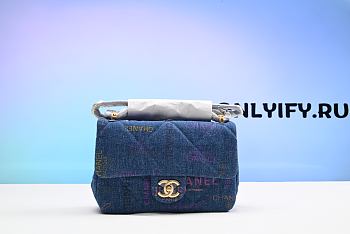 CHANEL 22S BAG Mini Denim blue Denim fabric
