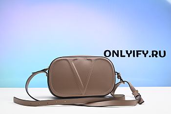 Valentino Beige Leather Logo Go Crossbody Bag