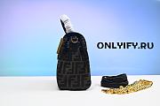 Fendi Fendace La Medusa Medium Handbag Gold Baroque Print  8.6H 9.9W 5.9D - 3