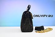 Fendi Fendace La Medusa Medium Handbag Gold Baroque Print  8.6H 9.9W 5.9D - 4