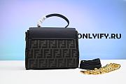 Fendi Fendace La Medusa Medium Handbag Gold Baroque Print  8.6H 9.9W 5.9D - 5