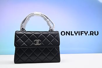 Chanel Flap Bag Top Handle Quilted Lambskin Gold-tone Small Black A92236 Y60767 94305