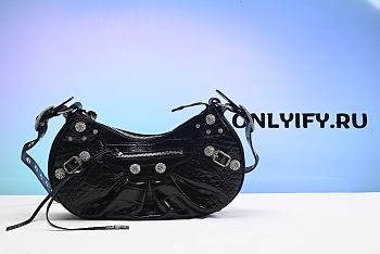 Balenciaga Le Cagole XS Croc-Embossed Shoulder Bag