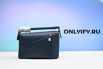  LOEWE Puzzle Small Smooth Leather Bag in Ocean