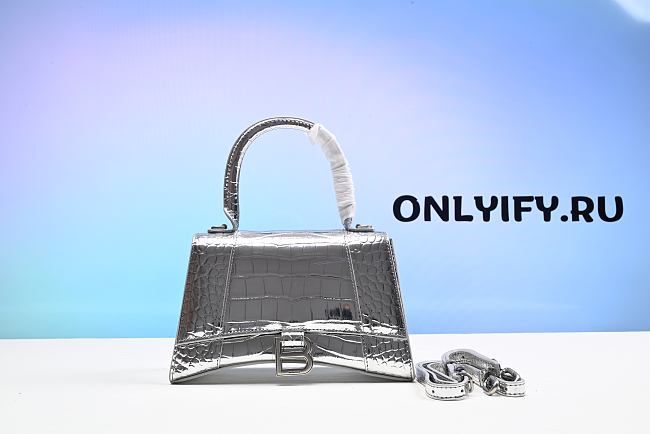  Balenciaga Coco-Print Hourglass Bag Mini Silver 592833.1S495 - 1