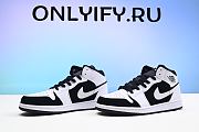 Air Jordan 1 Mid White Black 554724-113 - 2