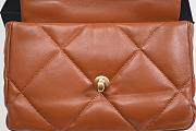 CHANEL Dark Beige Quilted Goatskin Leather Chanel 19 Large Flap Bag - 3