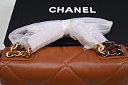 CHANEL Dark Beige Quilted Goatskin Leather Chanel 19 Large Flap Bag - 2