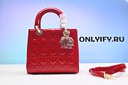 Lady Dior Medium Red Patent Leather QS04924 - 1
