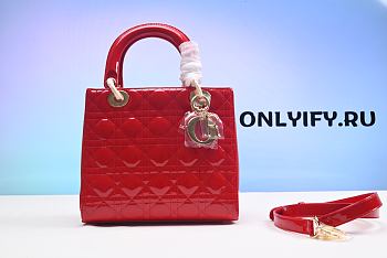 Lady Dior Medium Red Patent Leather QS04924