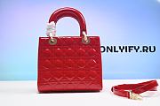 Lady Dior Medium Red Patent Leather QS04924 - 4