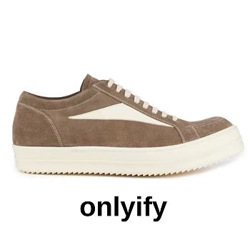 Rick Owens Vintage Sneaks Velour Suede Dust Grey Milk White RU01C4897