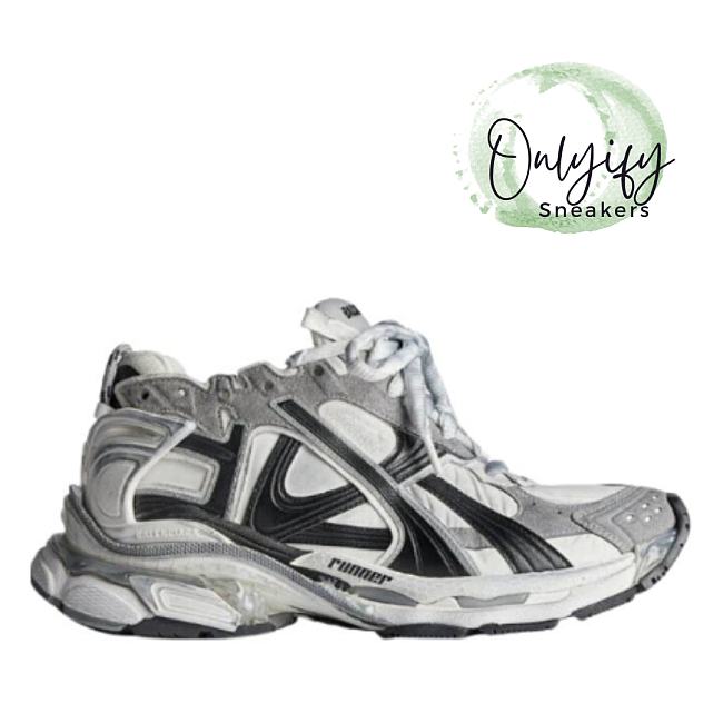 BALENCIAGA MEN'S RUNNER SNEAKER IN GREY/WHITE/BLACK 772774W3RNY9012 - 1