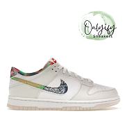  Nike Dunk Low White Multi-Color Paisley (GS) FN8913-141 - 1
