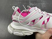 Balenciaga Track Sock Sneaker in white and neon pink knit and nylon 736328W3SKC9055 - 4