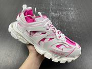Balenciaga Track Sock Sneaker in white and neon pink knit and nylon 736328W3SKC9055 - 2