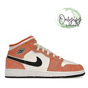 Air Jordan 1 Mid SE Orange Suede (GS) DV1336-800 - 1
