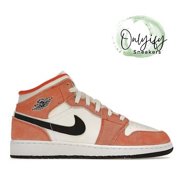 Air Jordan 1 Mid SE Orange Suede (GS) DV1336-800