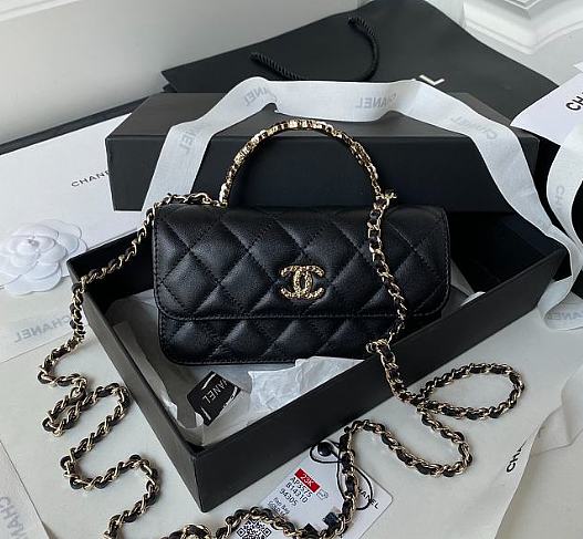 Chanel Flap Handle Black Bag Size 17 cm - 1