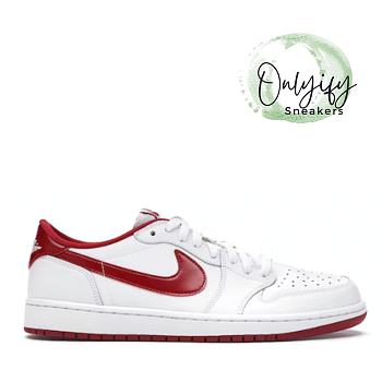 Air Jordan 1 Retro Low White Varsity Red - 705329-101