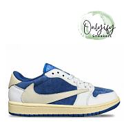 Fragment Design x Travis Scott x  Air Jordan 1 Low White Blue Barb Sail CQ4277-212 - 1